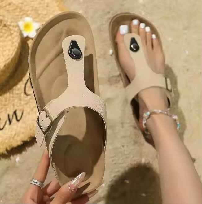 Royal Blue Summer Cork Thong Sandals Genuine Leather Open Toe US W8-8.5 EU39 (Copy)