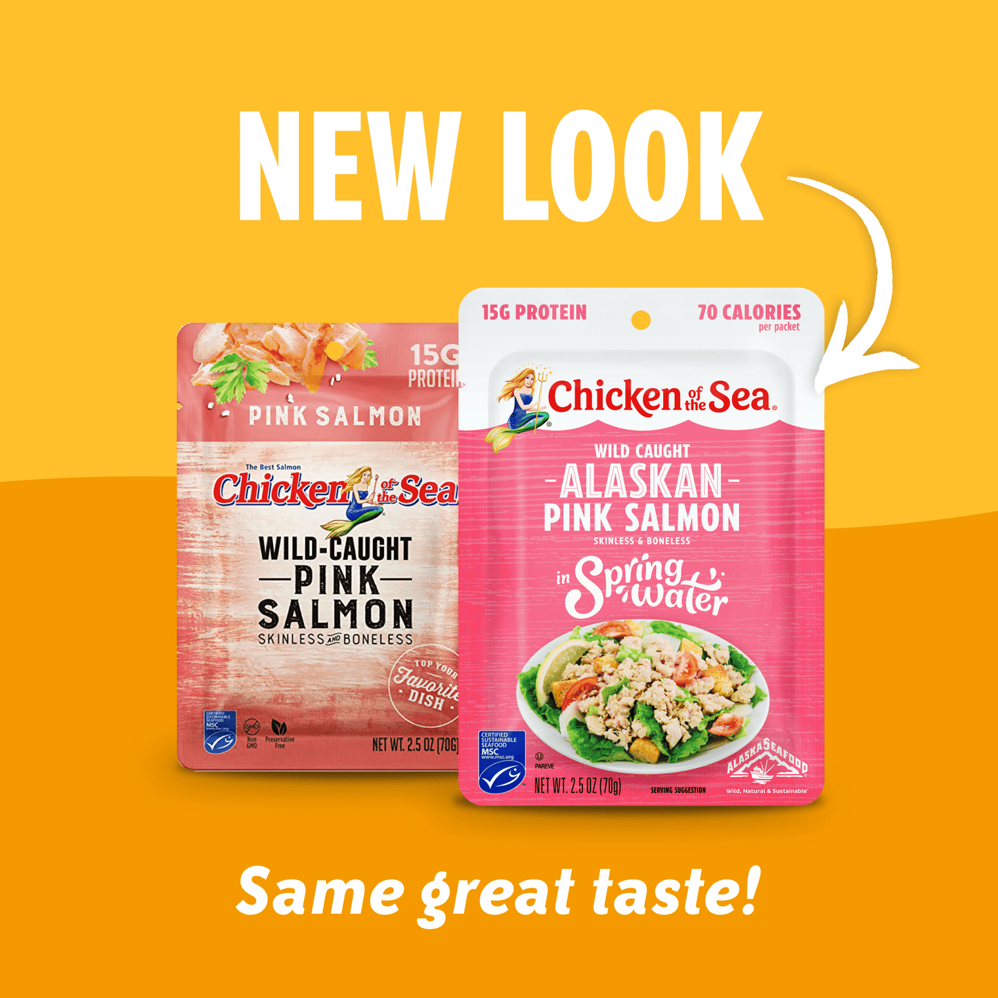 Chicken of the Sea Wild Caught Alaskan Pink Salmon in Spring Water Packet 2.5 oz