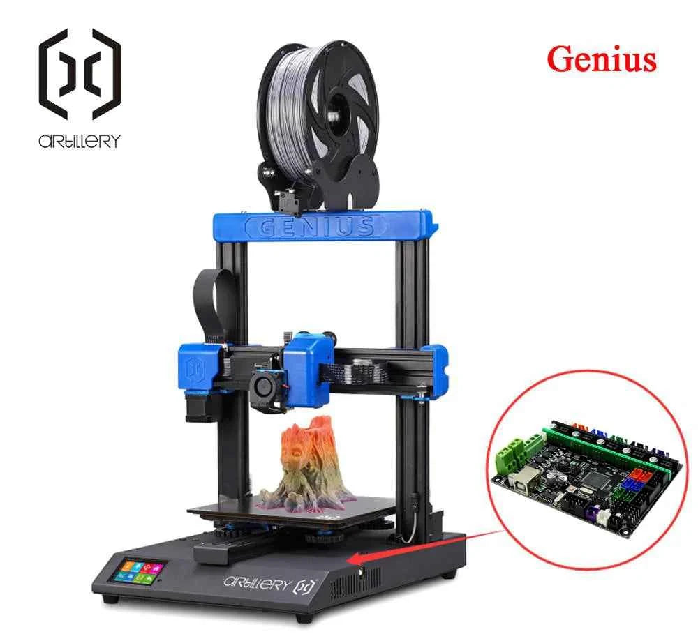The 8-bit motherboard is used for 3D printers, Artillery Sidewinder X1, and Genius supports other brands of printers